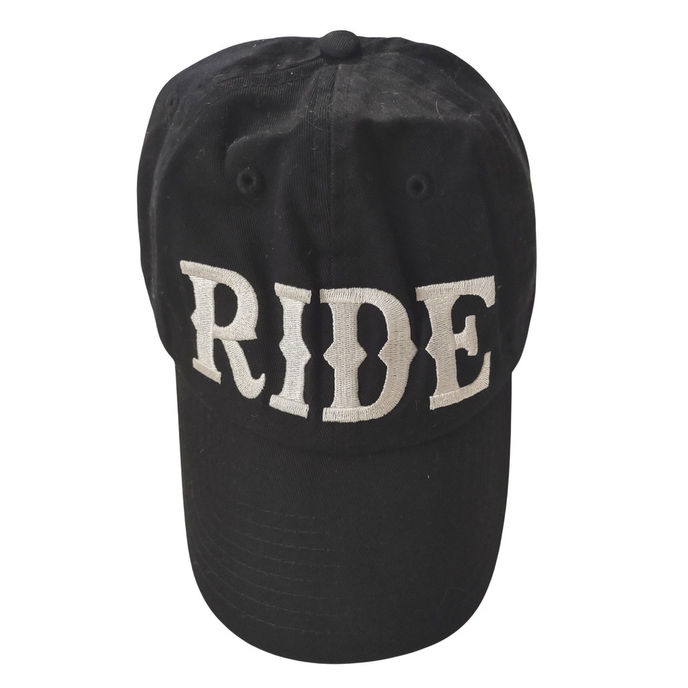 AWST Int'l Black Embroidered Horse RIDE Baseball‎ Cap Cotton